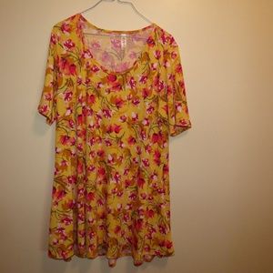 LulaRoe Yellow Floral Top XL